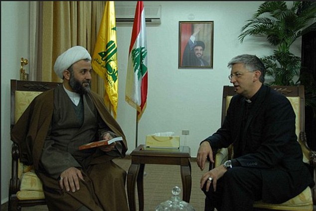 Stephen Sizer meets Nabil Kaouk, a top Hezbollah official and militant commander, in Lebanon